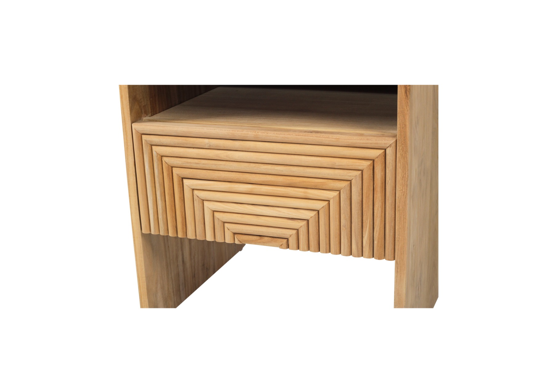 Hunter Bedside Table Natural, 50cm W x 45cm D x 55cm H - Image 8