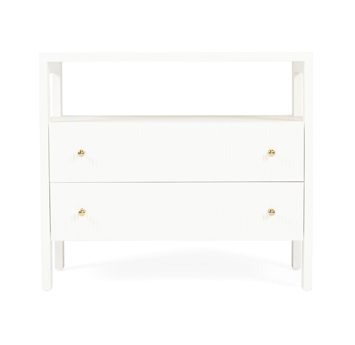 Audrey Nightstand White, W 80cm x D 42cm x H 70cm