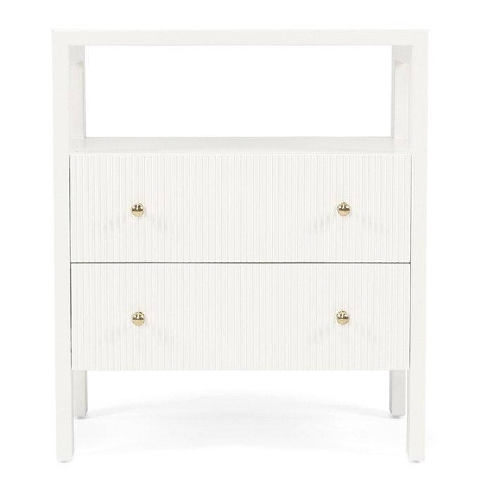 Audrey Bedside Table White, W 60cm x D 42cm x H 70cm