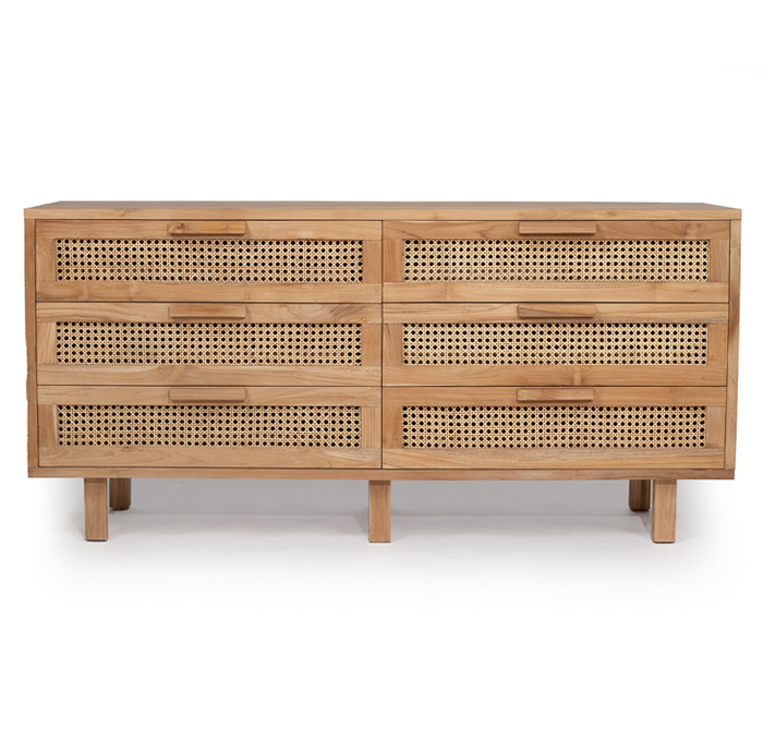 Lauren Chest Of Drawers Natural, W 160cm x D 45cm x H 77cm