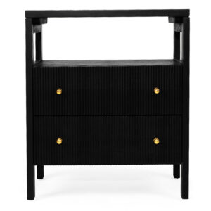 Audrey Bedside Table Black, W 60cm x D 42cm x H 70cm