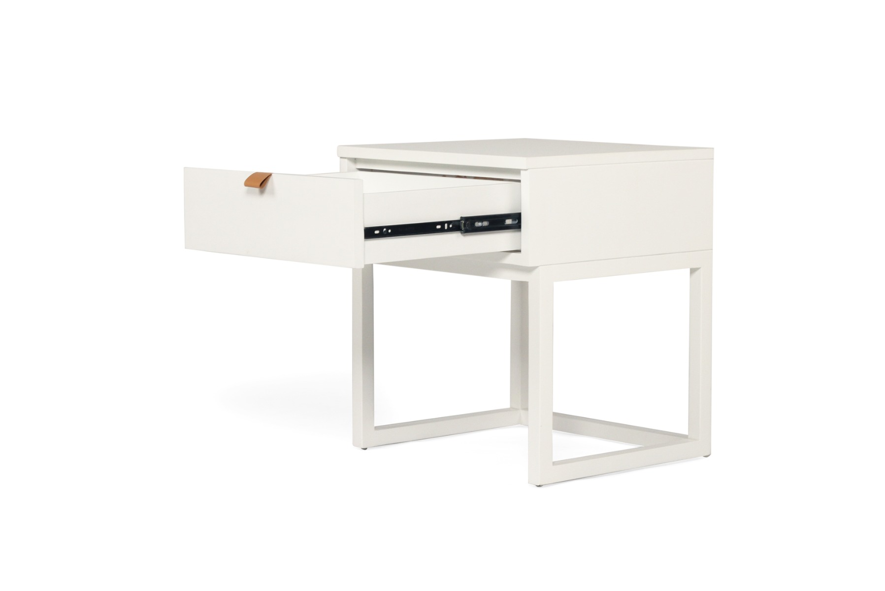 Flynn Bedside Table White, 50cm W x 45cm D x 55cm H - Image 4