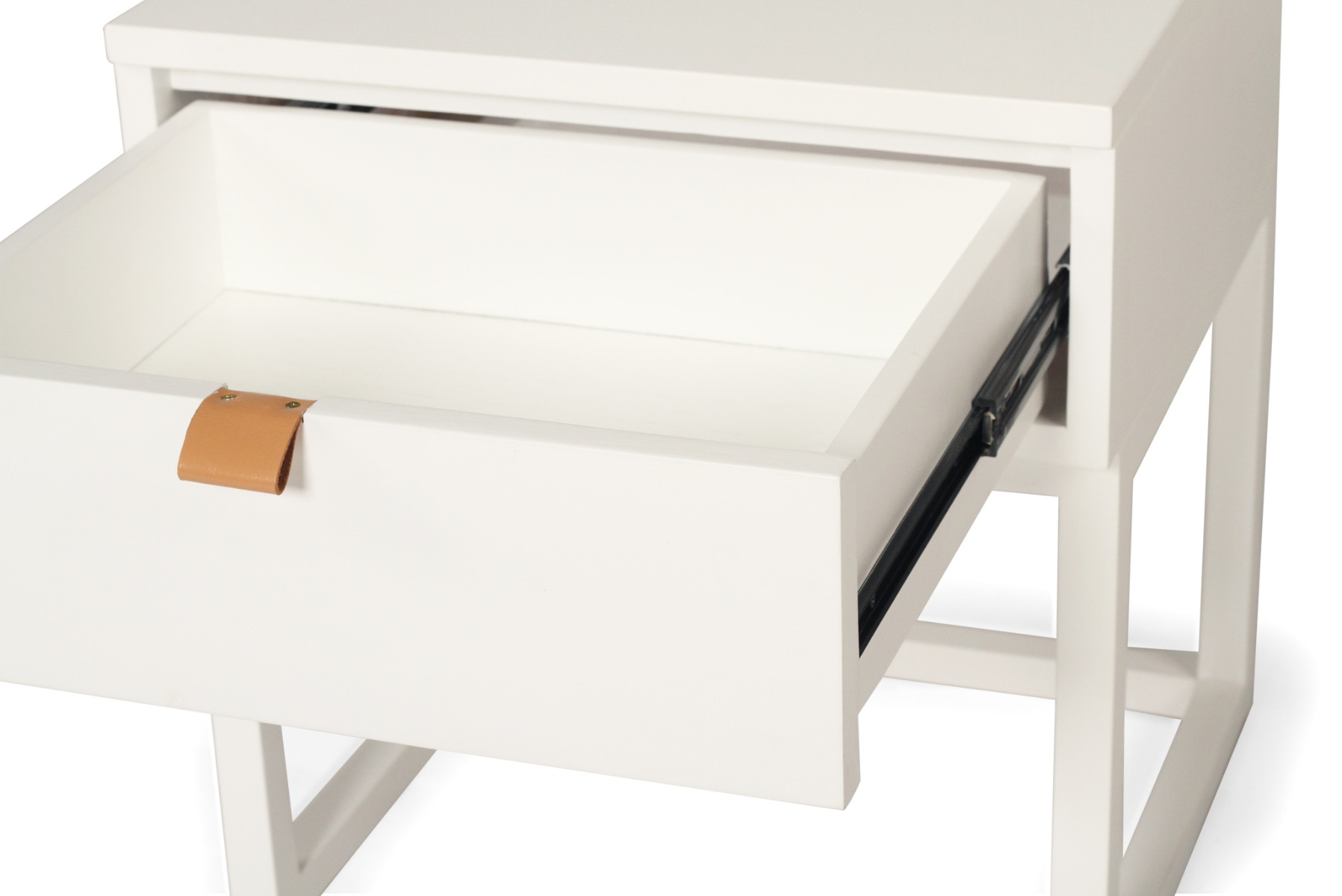 Flynn Bedside Table White, 50cm W x 45cm D x 55cm H - Image 9