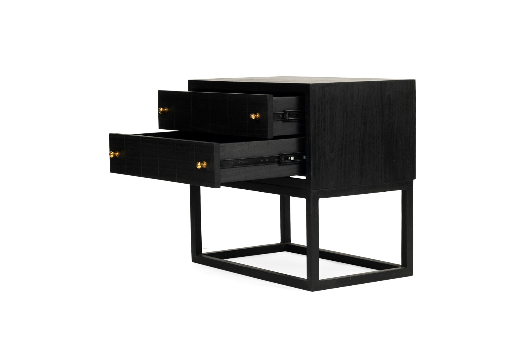 Lisette Bedside Table Black, Width 71cm x Depth 45cm x Height 66.7cm - Image 5