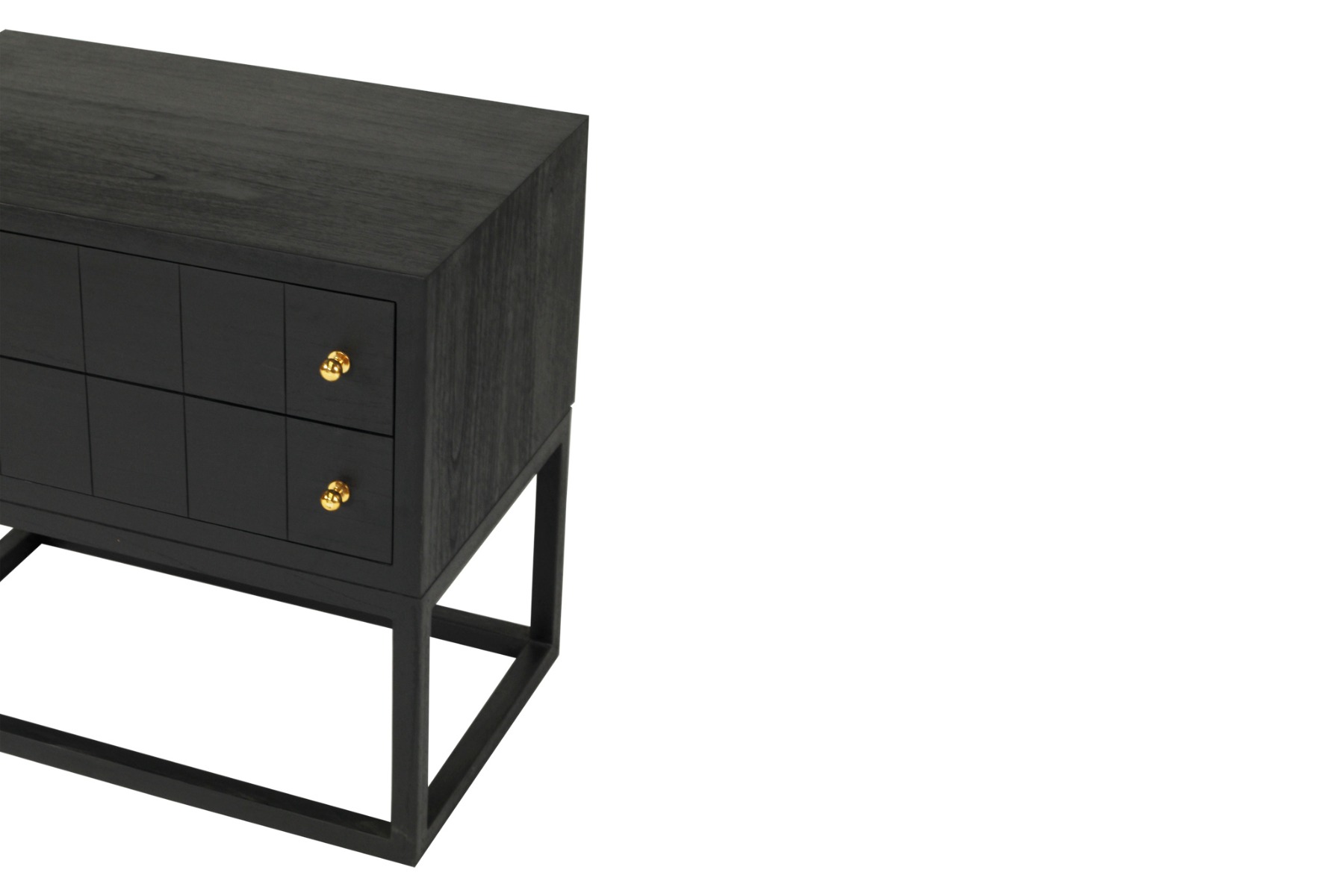 Lisette Bedside Table Black, Width 71cm x Depth 45cm x Height 66.7cm - Image 9