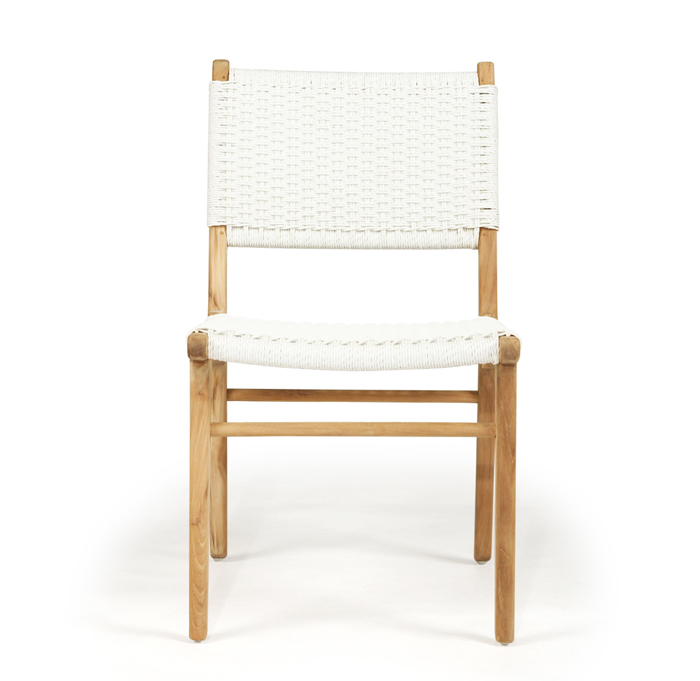 Zen Dining Chair White (Close Weave), Width 49cm x Depth 56cm x Height 87cm