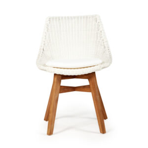 Oceanic Outdoor Dining Chair White, Width 55cm x Depth 49cm x height 82cm