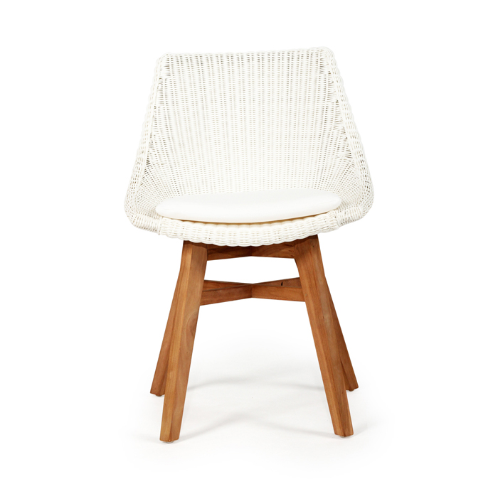 Oceanic Outdoor Dining Chair White, Width 55cm x Depth 49cm x height 82cm