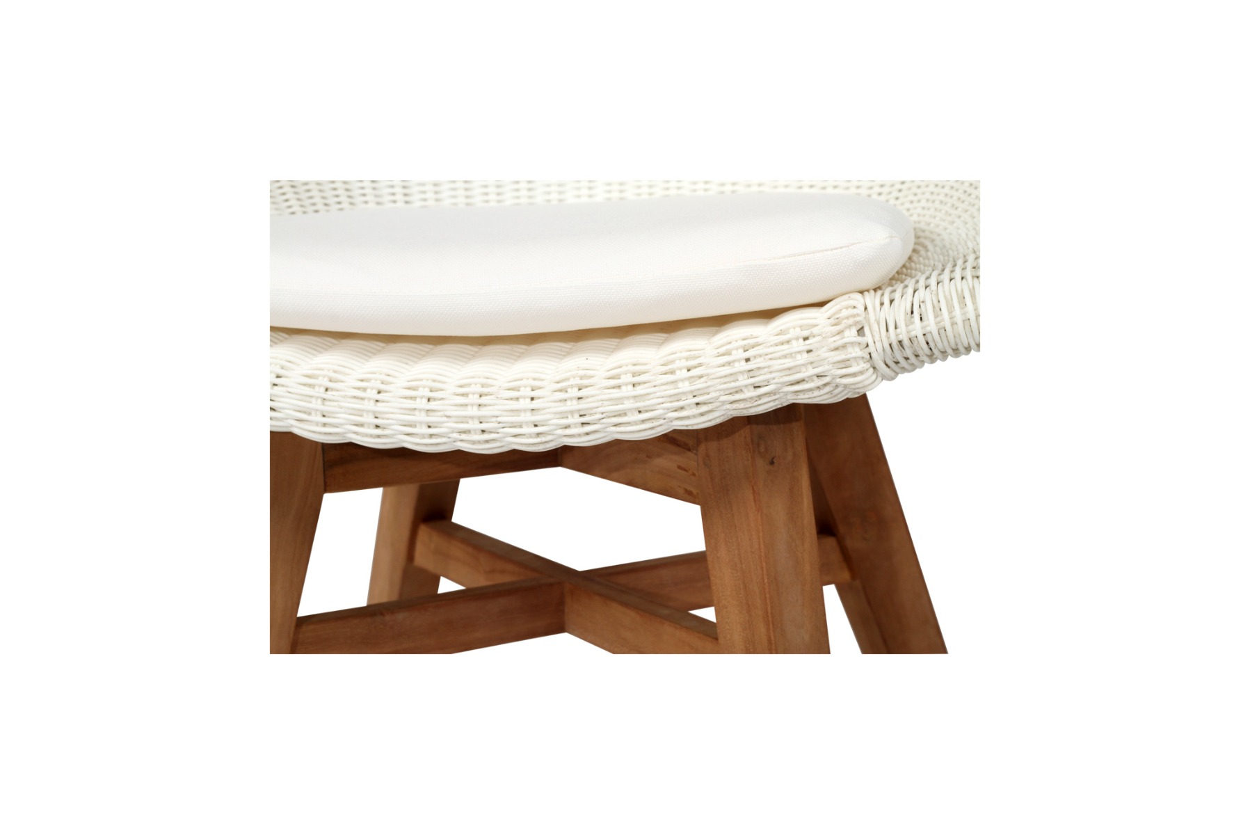 Oceanic Outdoor Dining Chair White, Width 55cm x Depth 49cm x height 82cm - Image 3