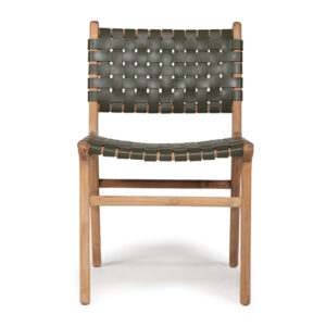 wp-image-tigress-59374.jpg Pasadena Leather Side Chair Woven Olive, Width 53cm x Depth 55cm x height 48cm