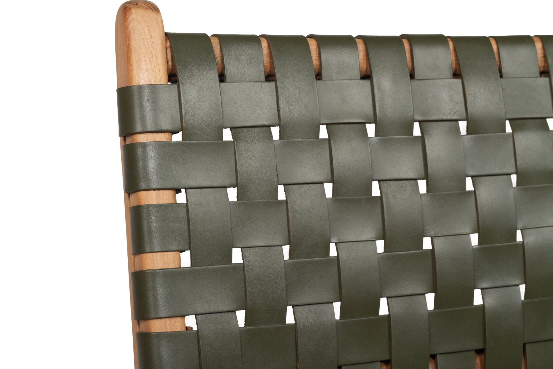 Pasadena Leather Side Chair Woven Olive, Width 53cm x Depth 55cm x height 48cm - Image 10