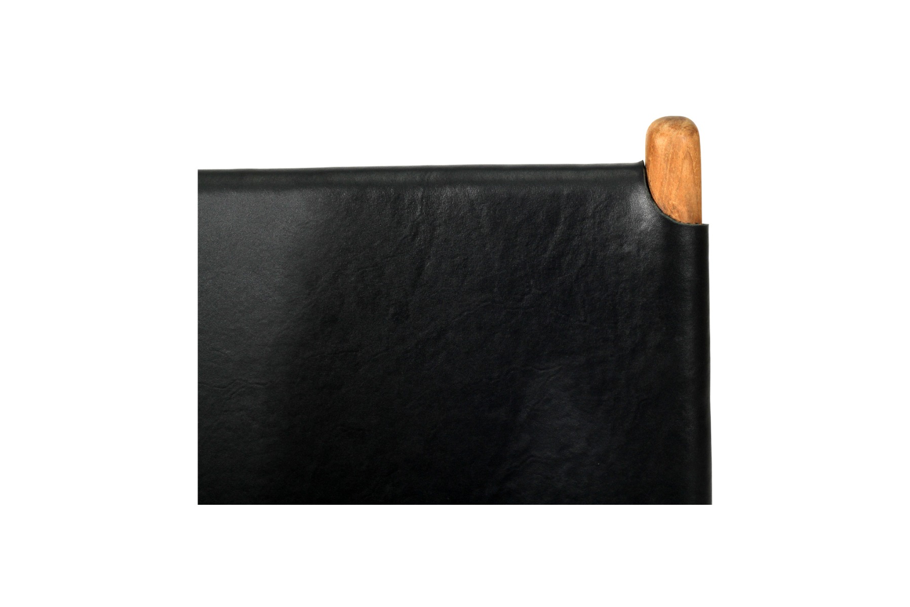 Pasadena Leather Side Chair Black, Width 53cm x Depth 55cm x Height 48cm - Image 4