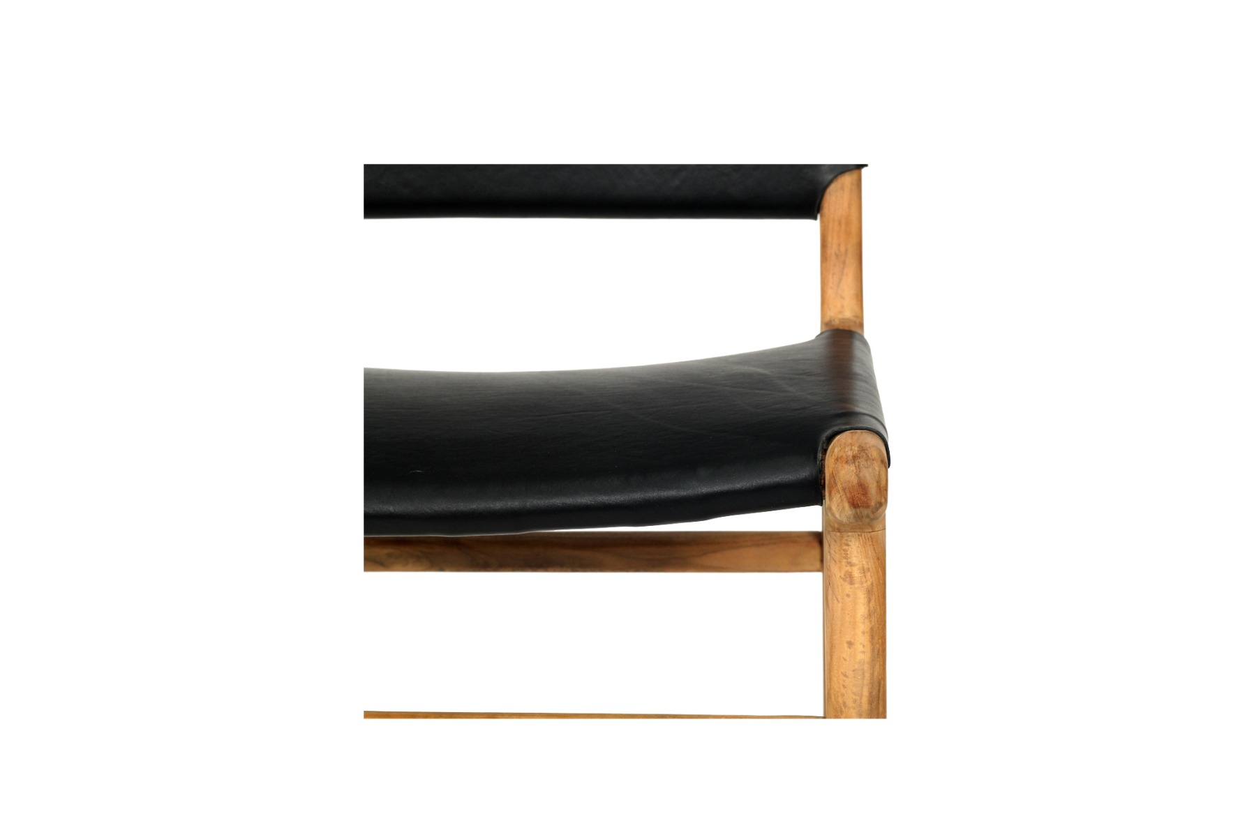 Pasadena Leather Side Chair Black, Width 53cm x Depth 55cm x Height 48cm - Image 5