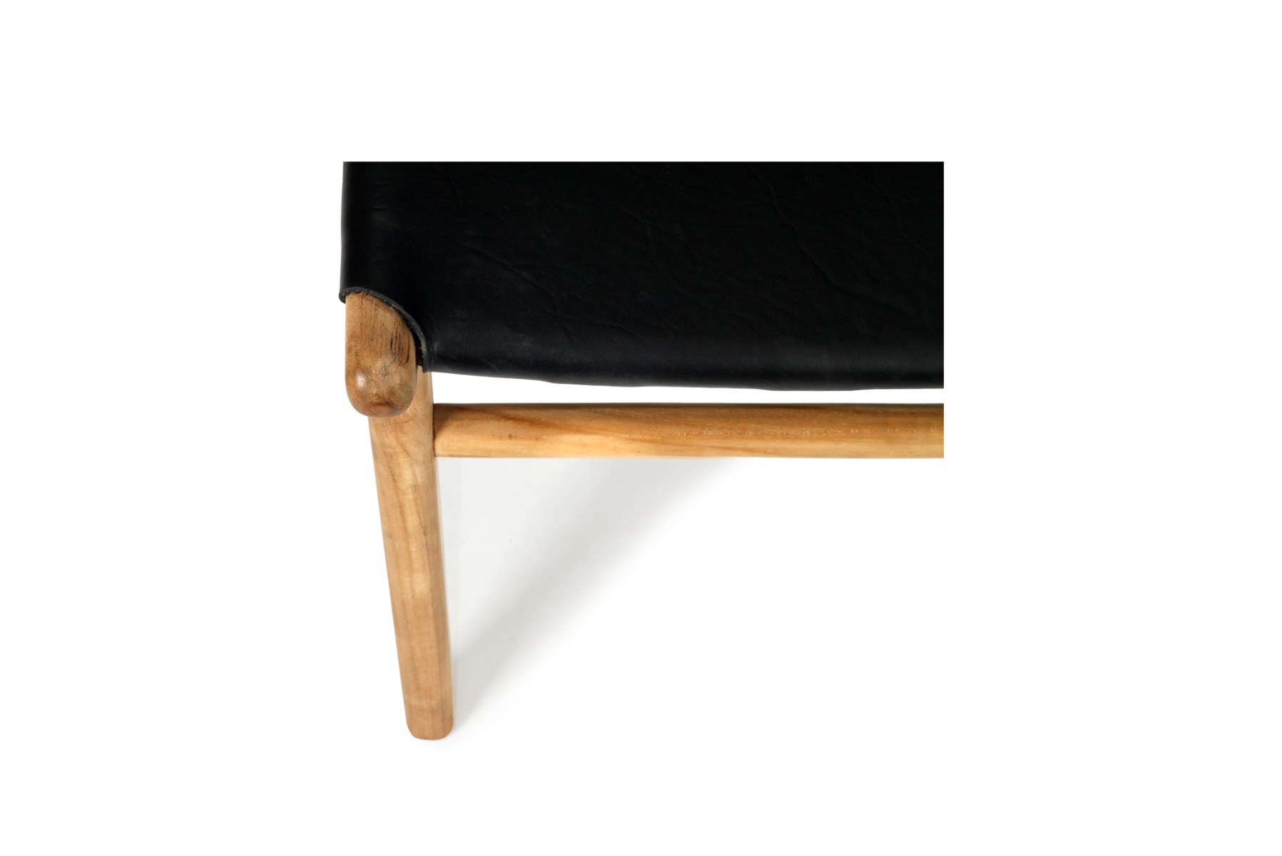 Pasadena Leather Side Chair Black, Width 53cm x Depth 55cm x Height 48cm - Image 6