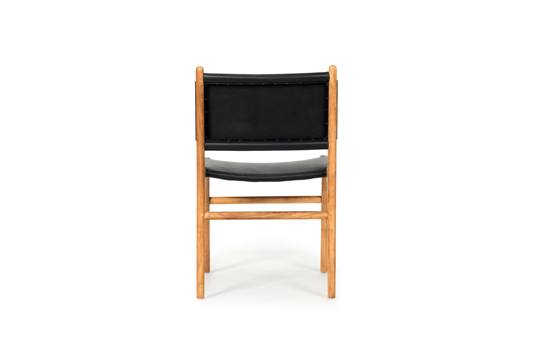 Pasadena Leather Side Chair Black, Width 53cm x Depth 55cm x Height 48cm - Image 7