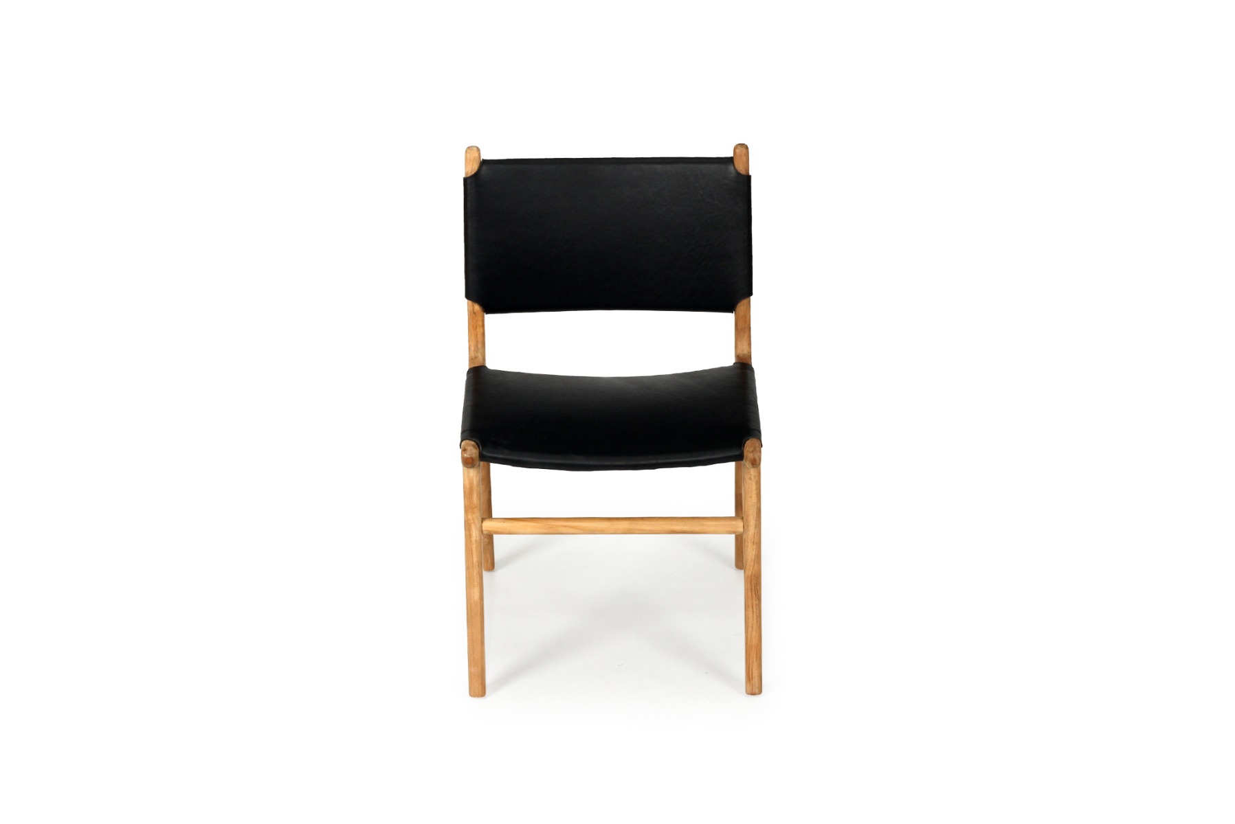 Pasadena Leather Side Chair Black, Width 53cm x Depth 55cm x Height 48cm - Image 10