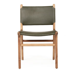 wp-image-tigress-59403.jpg Pasadena Leather Side Chair Olive, Width 53cm x Depth 55cm x Height 48cm