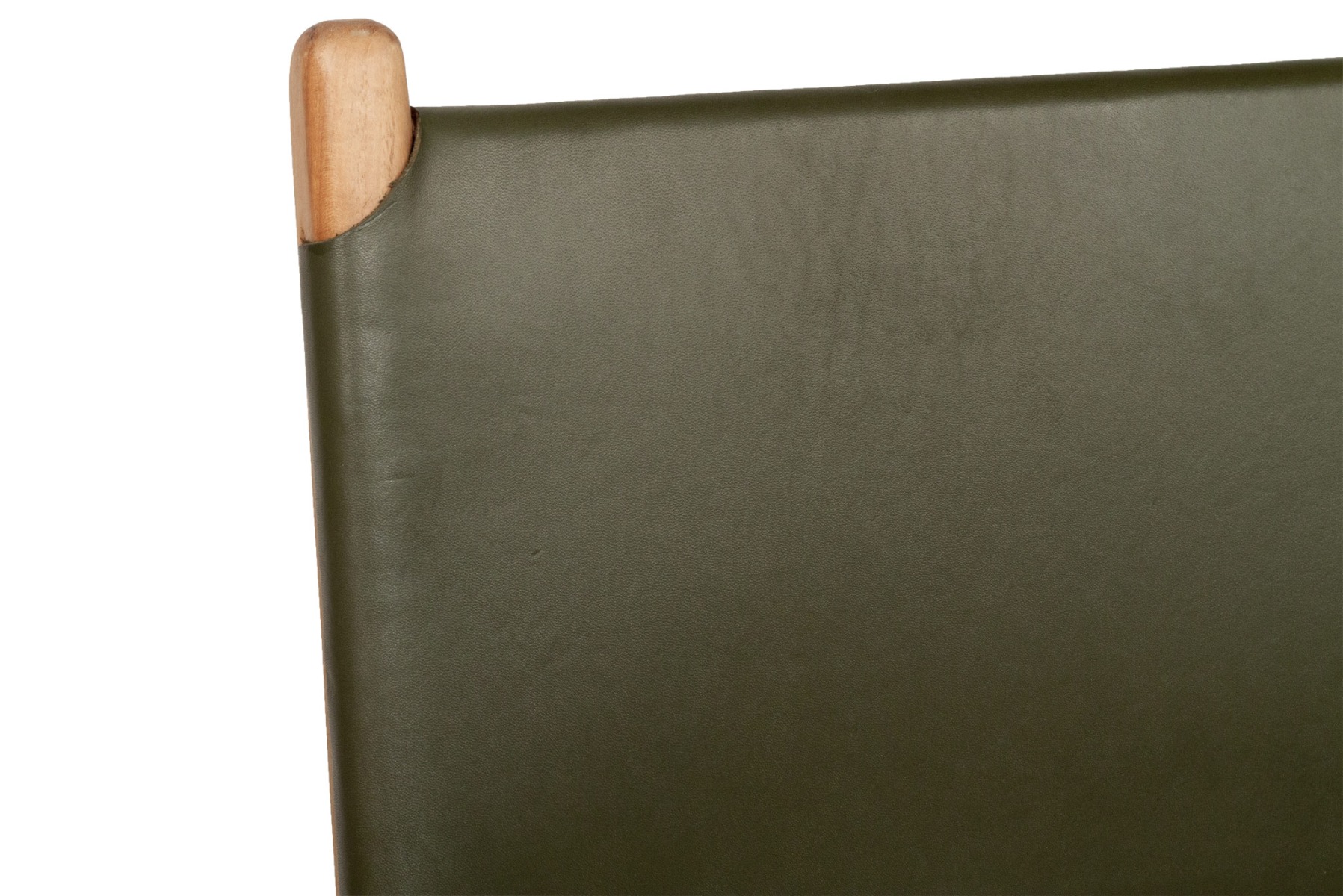 Pasadena Leather Side Chair Olive, Width 53cm x Depth 55cm x Height 48cm - Image 5