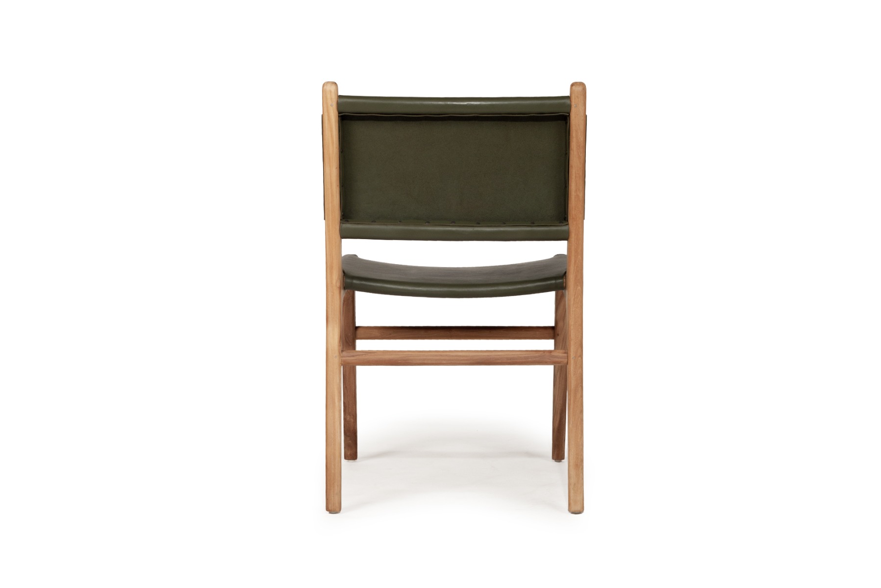 Pasadena Leather Side Chair Olive, Width 53cm x Depth 55cm x Height 48cm - Image 7