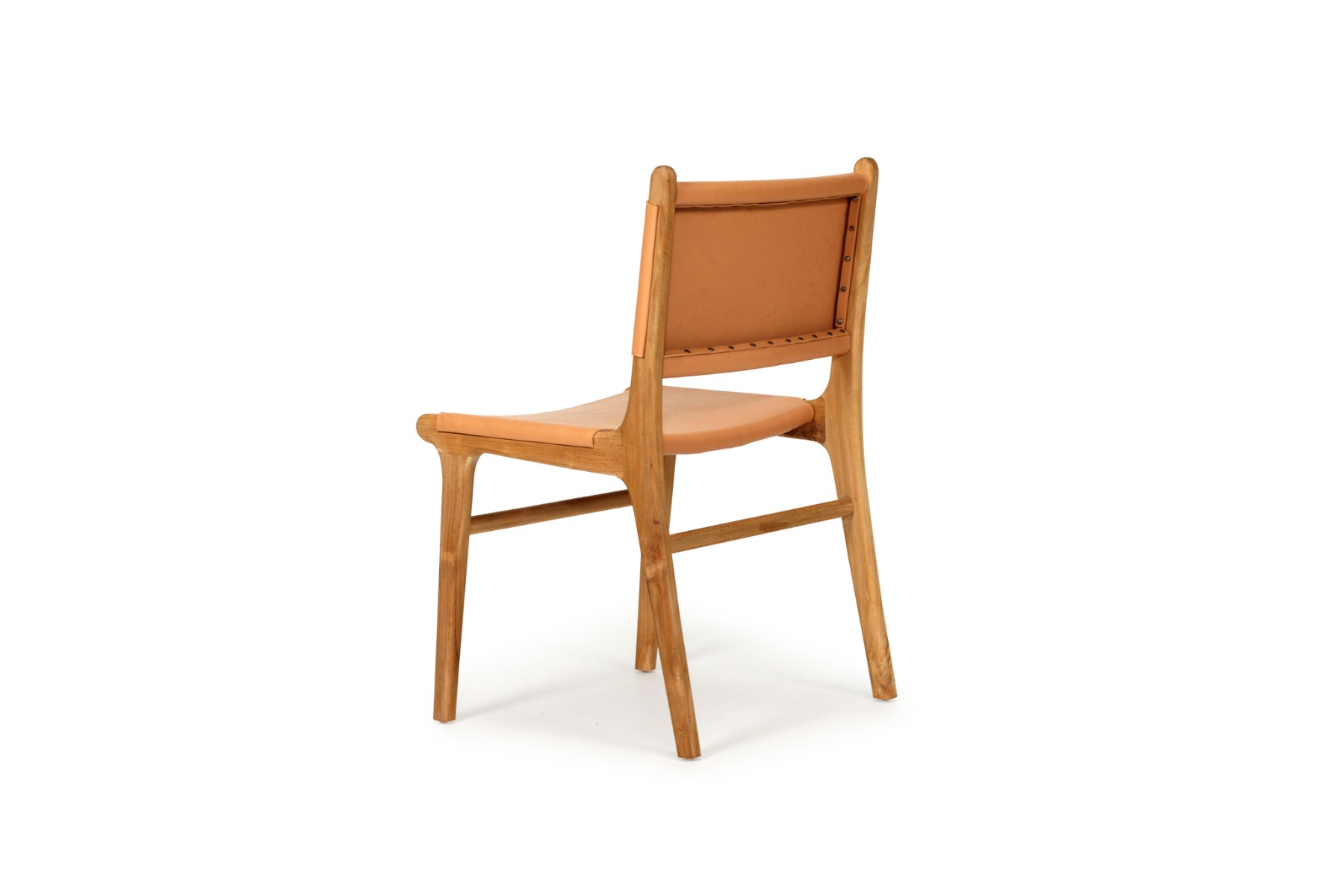 Pasadena Leather Side Chair Natural, Width 53cm x Depth 55cm x Height 48cm - Image 6