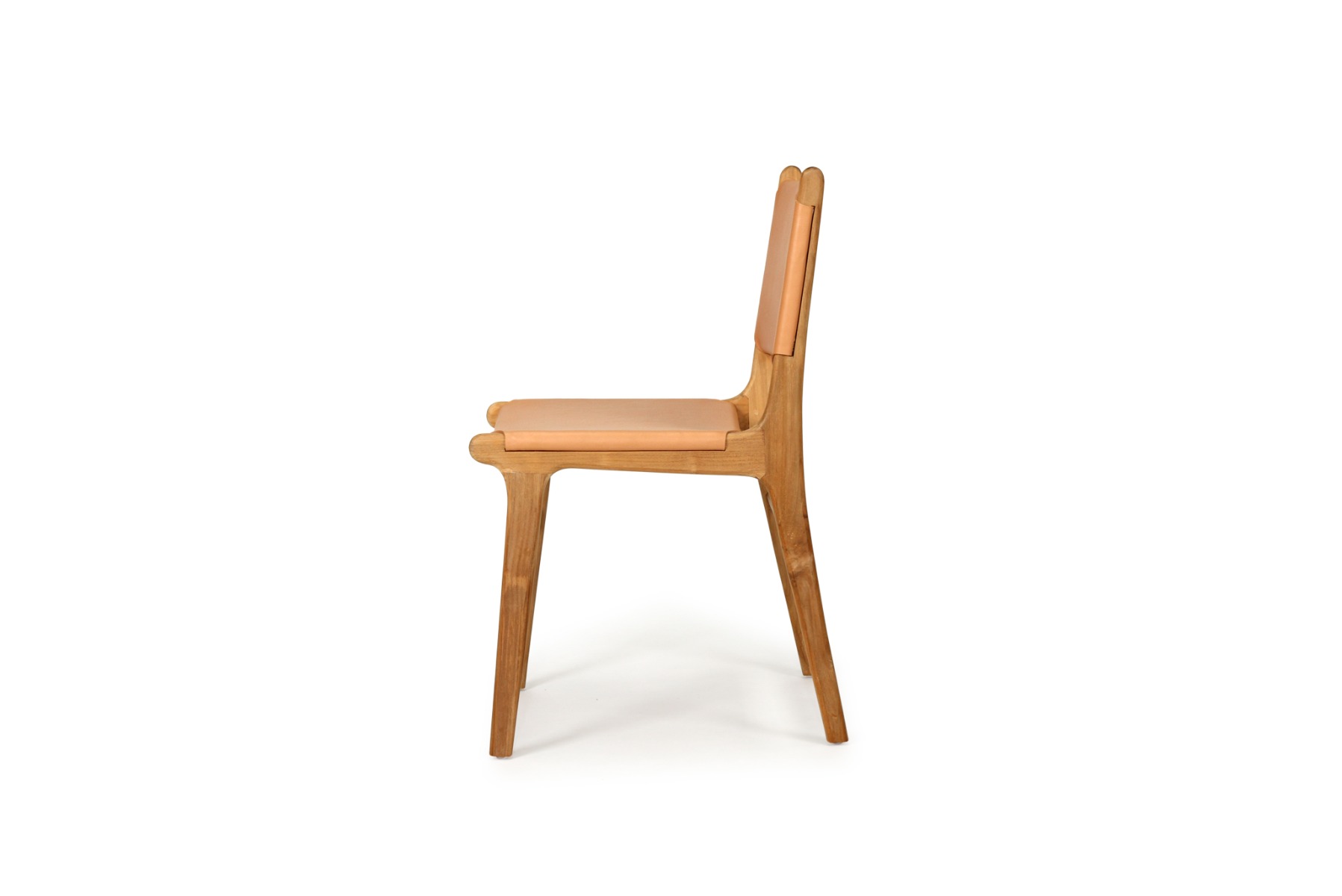 Pasadena Leather Side Chair Natural, Width 53cm x Depth 55cm x Height 48cm - Image 7