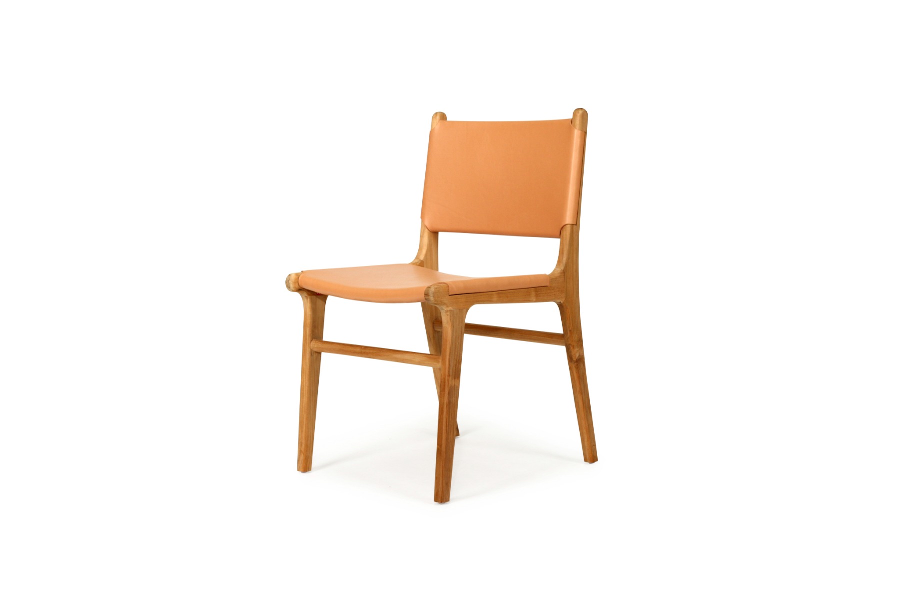 Pasadena Leather Side Chair Natural, Width 53cm x Depth 55cm x Height 48cm - Image 8