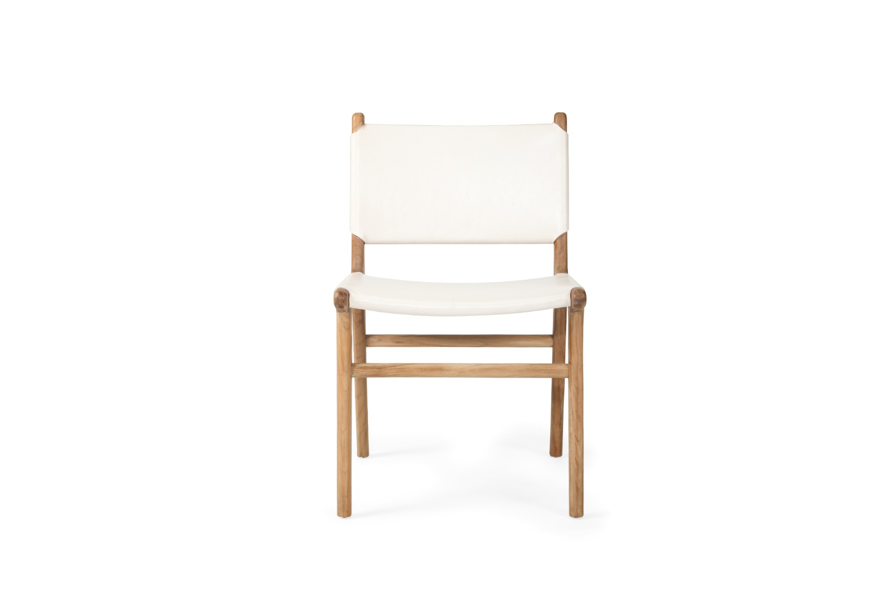 Pasadena Leather Side Chair White, Width 53cm x Depth 55cm x Height 48cm - Image 2