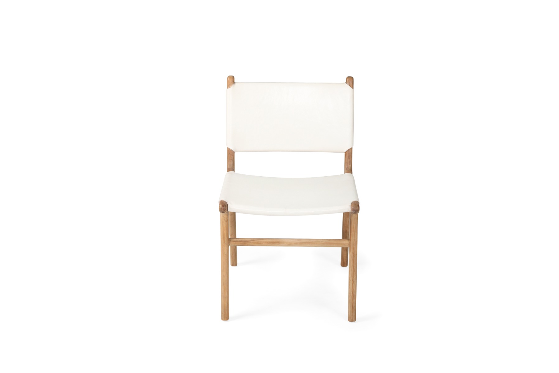 Pasadena Leather Side Chair White, Width 53cm x Depth 55cm x Height 48cm - Image 3