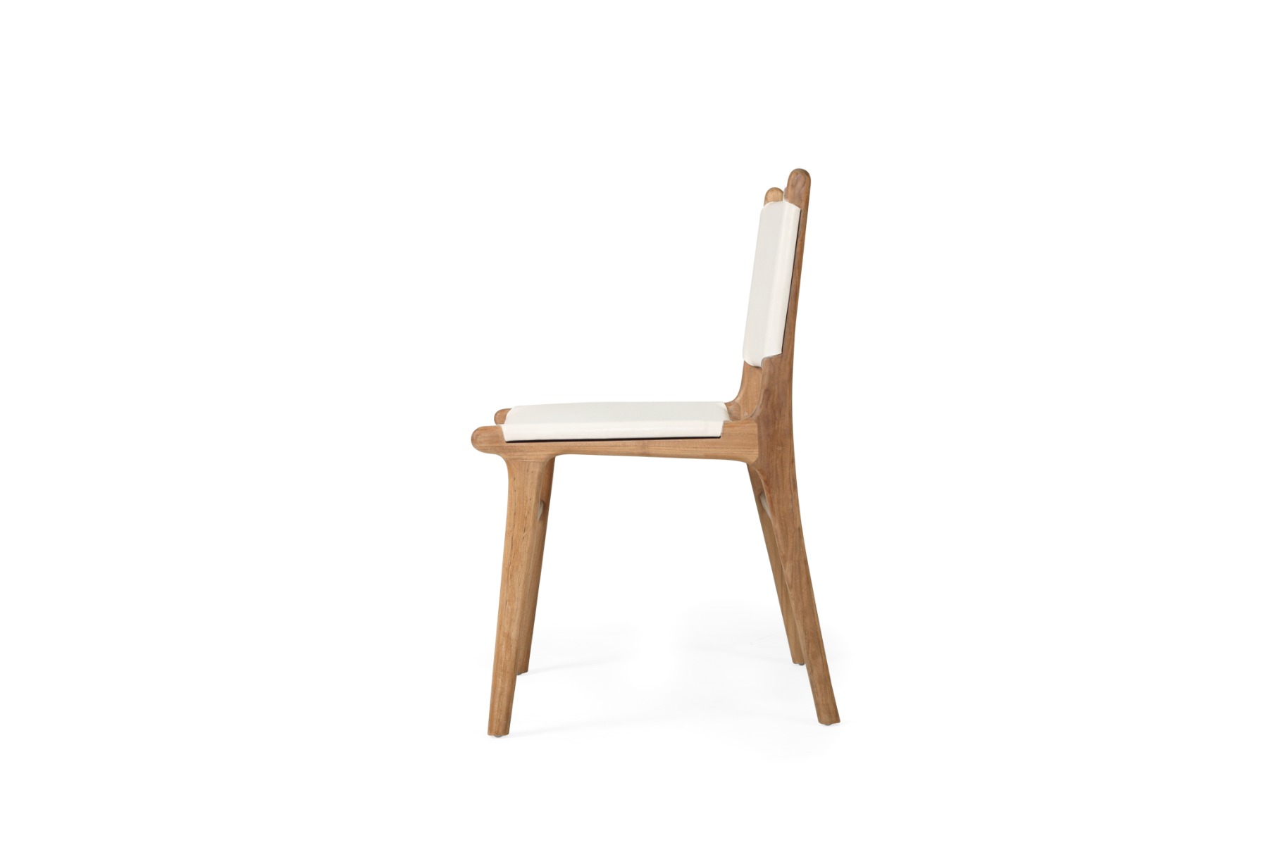 Pasadena Leather Side Chair White, Width 53cm x Depth 55cm x Height 48cm - Image 4