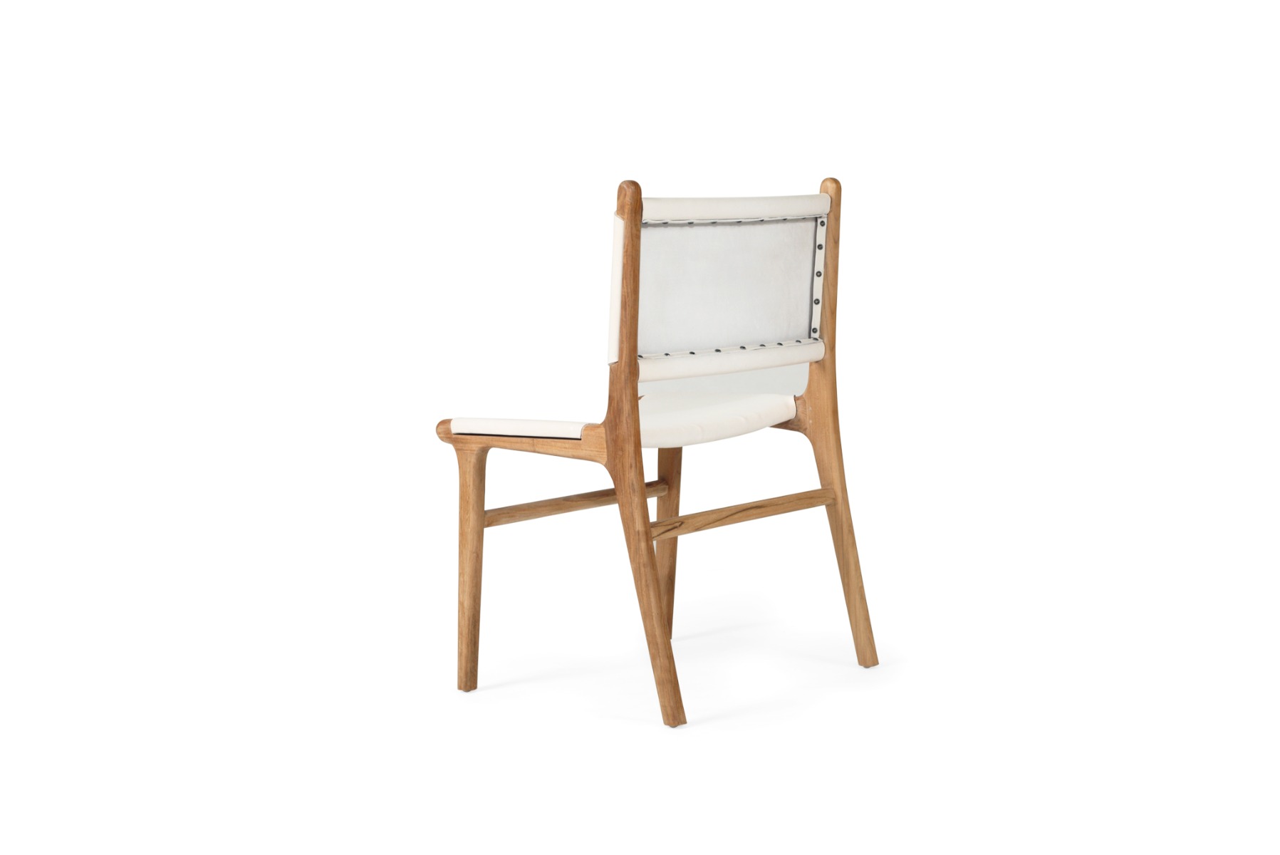 Pasadena Leather Side Chair White, Width 53cm x Depth 55cm x Height 48cm - Image 5