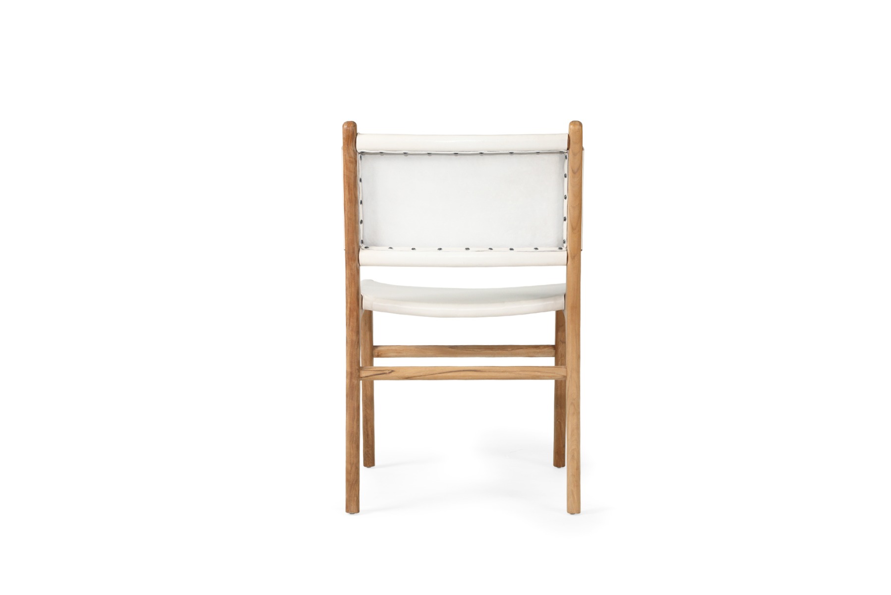 Pasadena Leather Side Chair White, Width 53cm x Depth 55cm x Height 48cm - Image 6