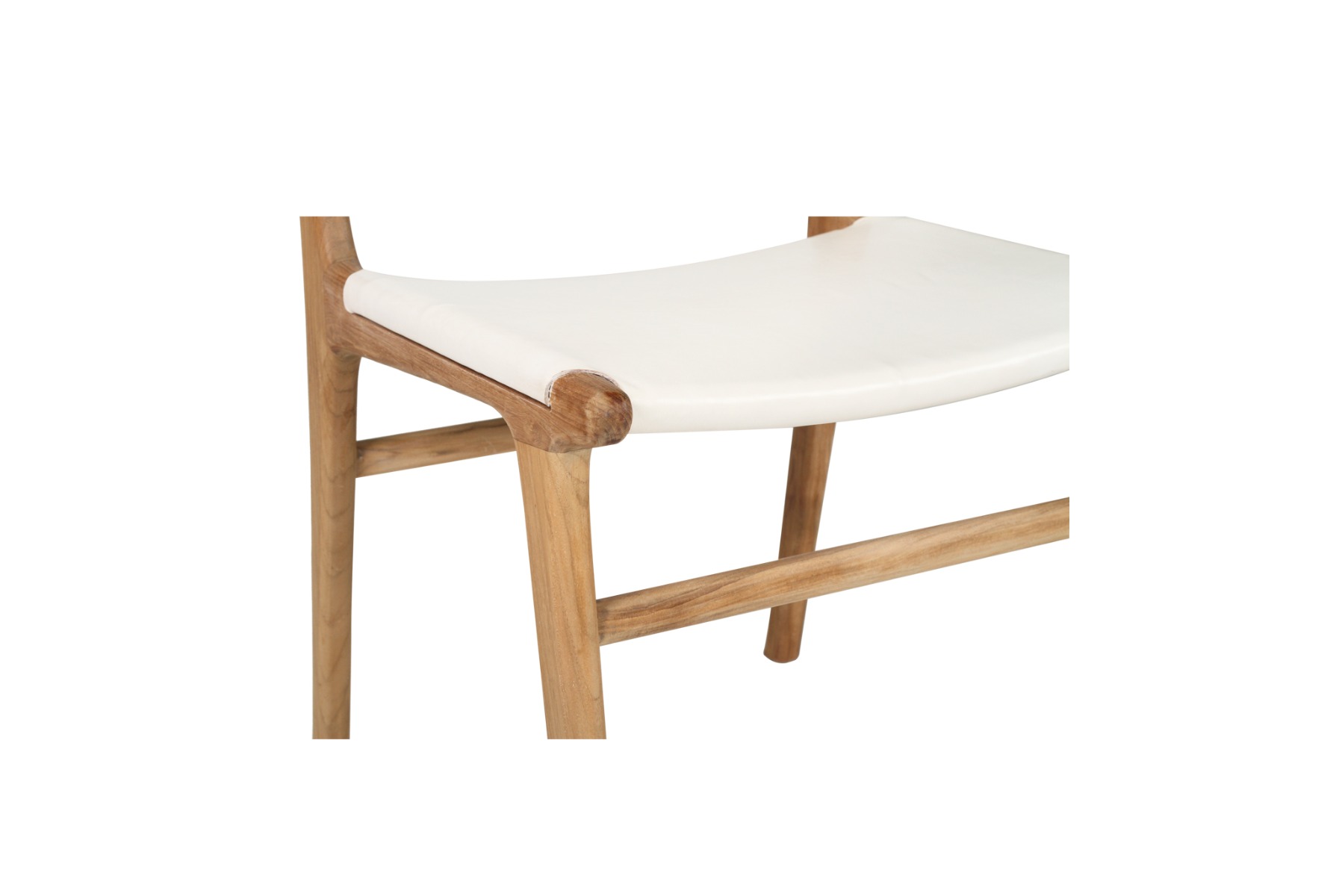 Pasadena Leather Side Chair White, Width 53cm x Depth 55cm x Height 48cm - Image 8