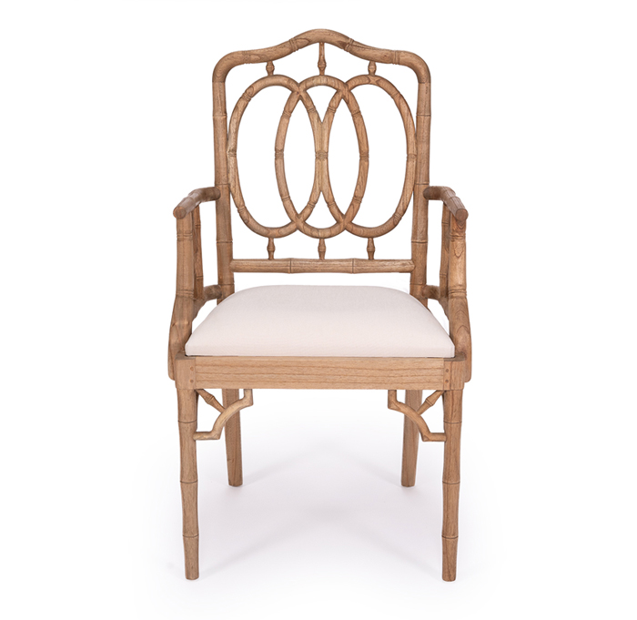 Chippendale Ring Armchair Weathered Oak, W 49cm x D 50cm x H 103cm