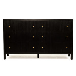 Audrey Chest Of Drawers Black, W 160cm x D 50cm x H 92cm