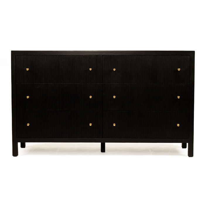 Audrey Chest Of Drawers Black, W 160cm x D 50cm x H 92cm