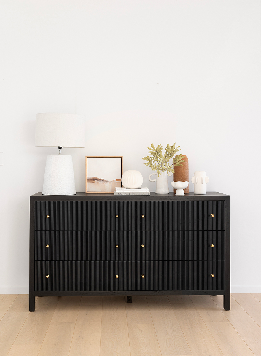 Audrey Chest Of Drawers Black, W 160cm x D 50cm x H 92cm - Image 2