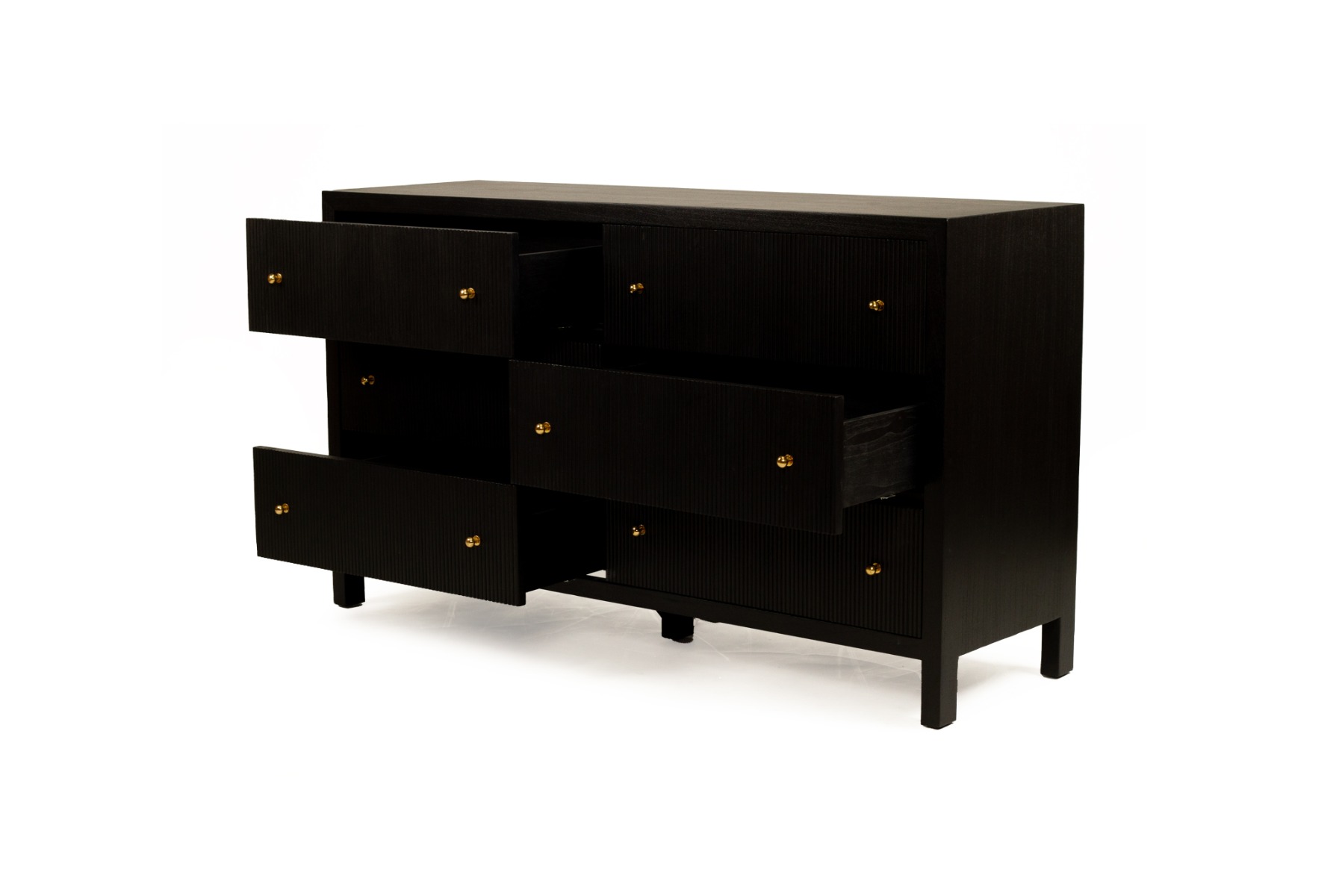 Audrey Chest Of Drawers Black, W 160cm x D 50cm x H 92cm - Image 5