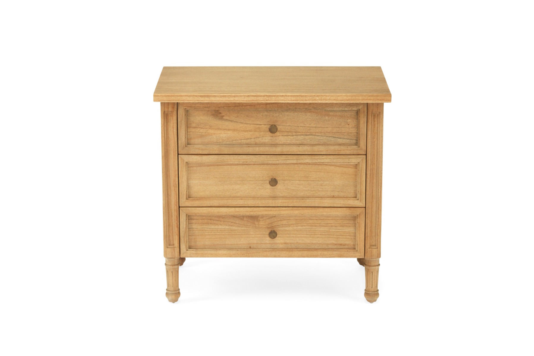 Hamilton Bedside Table 3 Drawer Weathered Oak, Width 70cm x Depth 45cm x Height 67cm - Image 2