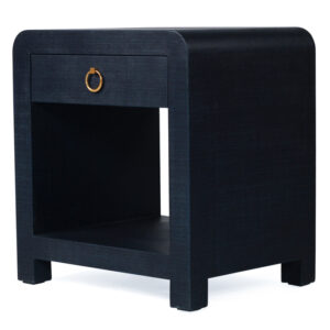 Newhaven Bedside Table Navy by Serrata Living, W 56cm x D 46cm x H 61cm