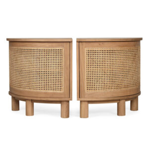 Iluka Bedside Tables Left and Right Pair, Width 60cm x Depth 50cm x Height 66cm