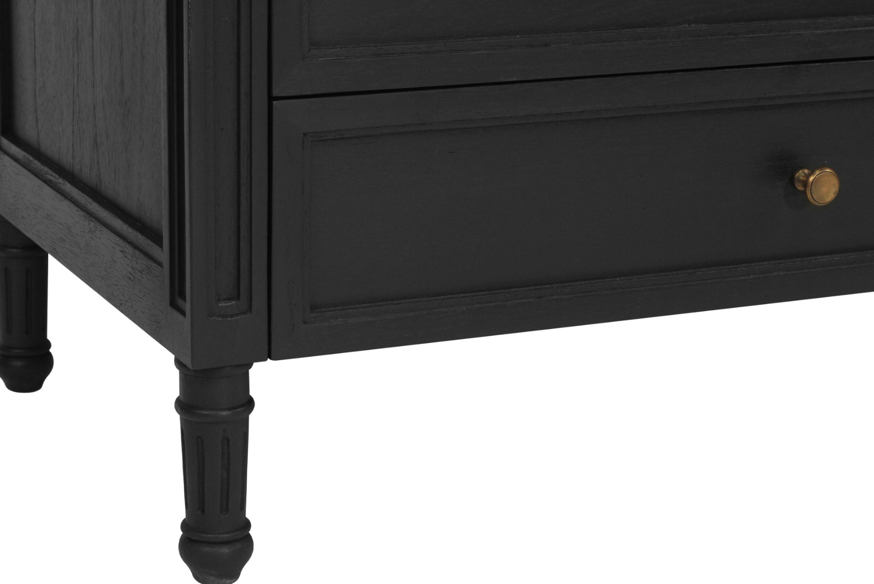 Hamilton Bedside Table/ Nightstand 3 Drawer Black, Width 91cm x Depth 51cm x Height 67cm - Image 8