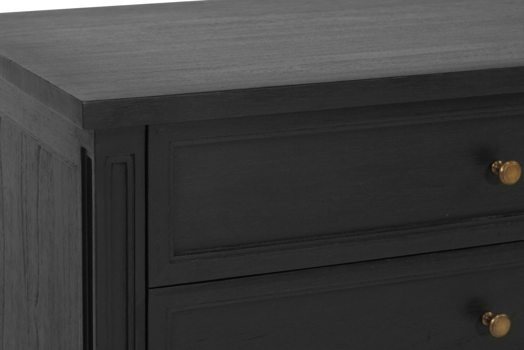 Hamilton Bedside Table/ Nightstand 3 Drawer Black, Width 91cm x Depth 51cm x Height 67cm - Image 9