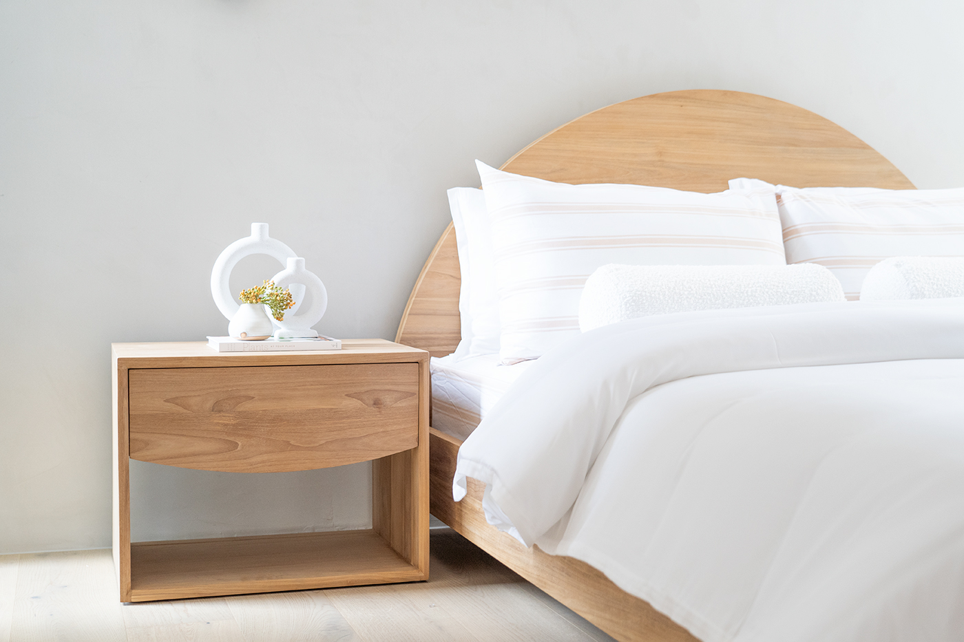 Koa Bedside Table Low, W 60cm x D 46cm x H 46cm - Image 5