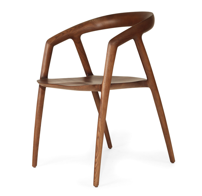 Cali Dining Chair Walnut, Width 54cm x Depth 55cm x Height 77cm