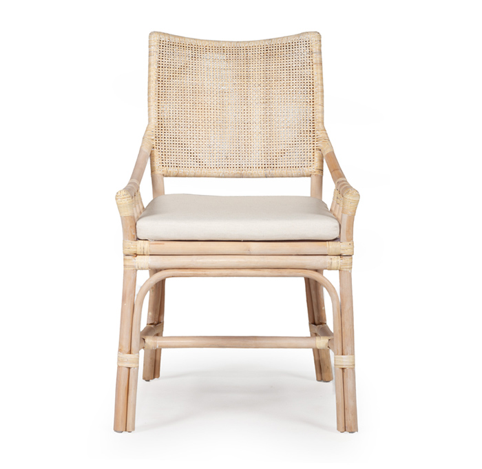 Kora Dining Chair Whitewash By Serrata Living, W 56cm × D 55cm × H 96cm