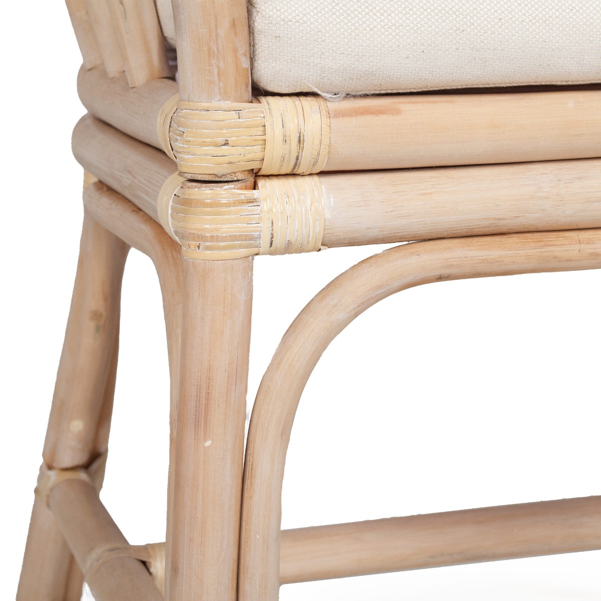 Kora Dining Chair Whitewash By Serrata Living, W 56cm × D 55cm × H 96cm - Image 3