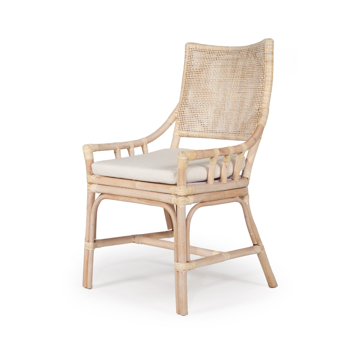 Kora Dining Chair Whitewash By Serrata Living, W 56cm × D 55cm × H 96cm - Image 9