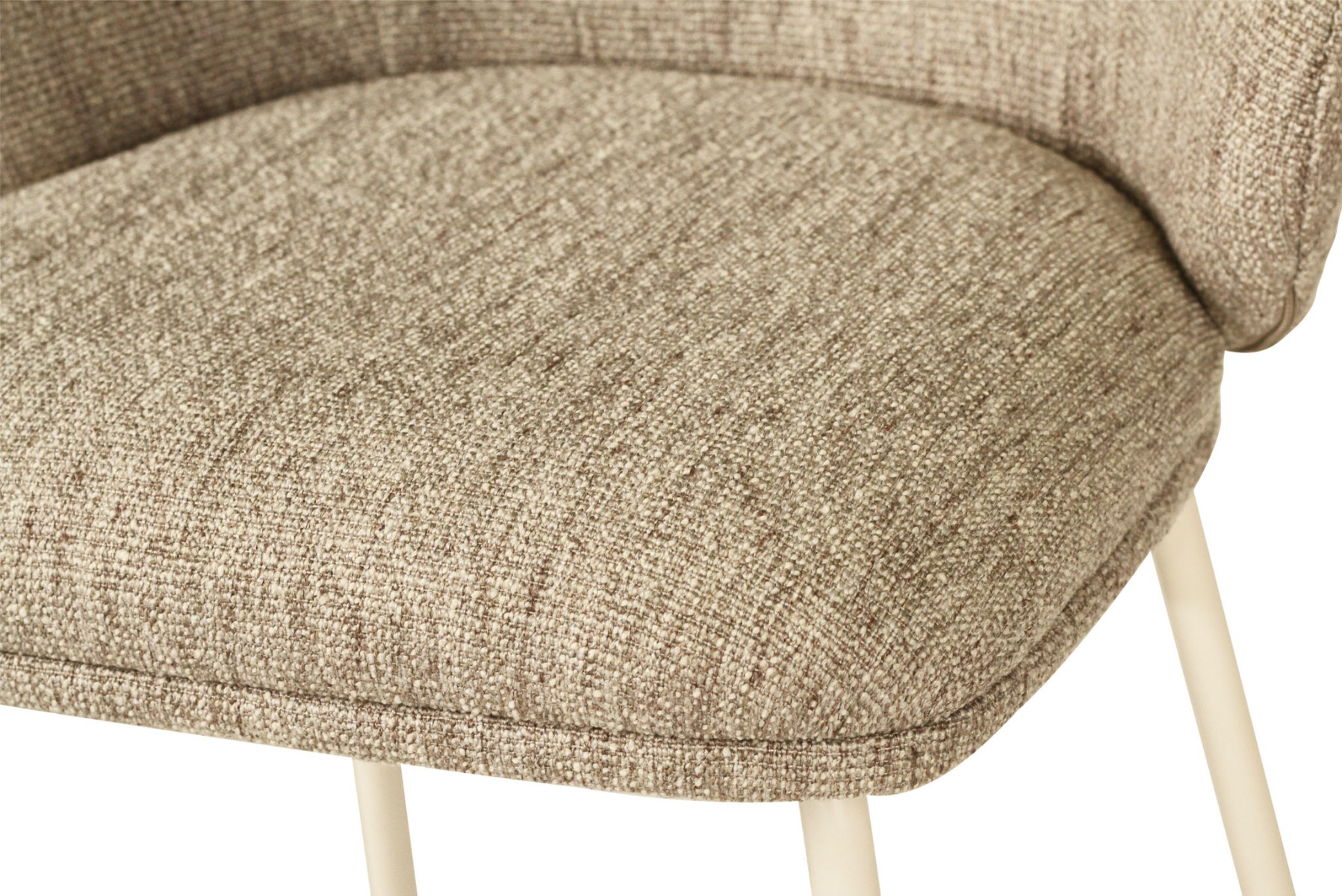 Anders Counter Stool Pebble Upholstery with White Legs, W 53cm x D 53cm x H 85cm - Image 3