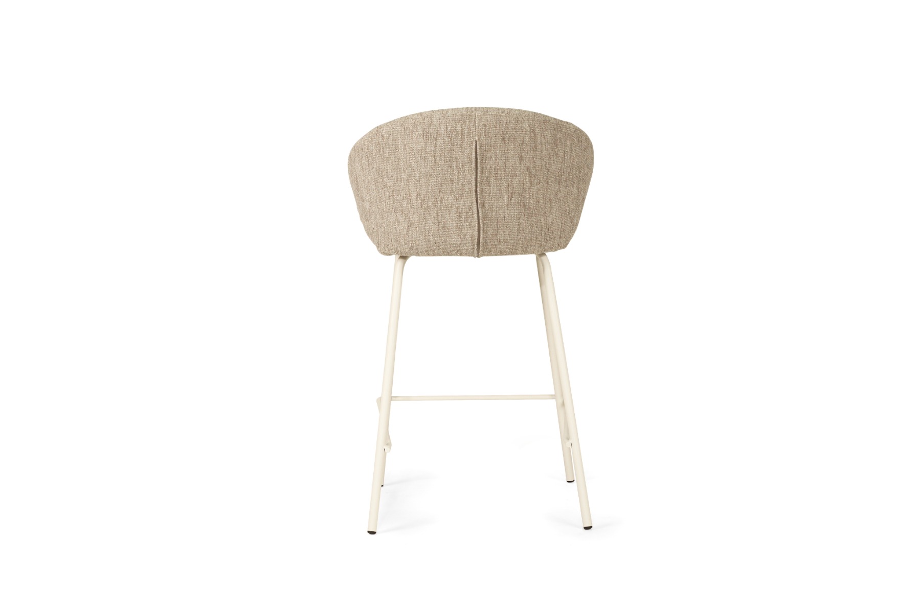 Anders Counter Stool Pebble Upholstery with White Legs, W 53cm x D 53cm x H 85cm - Image 4