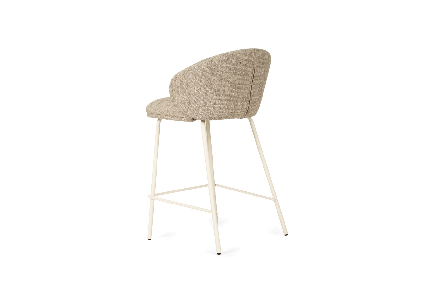 Anders Counter Stool Pebble Upholstery with White Legs, W 53cm x D 53cm x H 85cm - Image 5